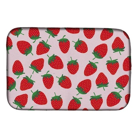 Carolines Treasures Carolines Treasures BB5146DDM Strawberries on Pink Dish Drying Mat BB5146DDM